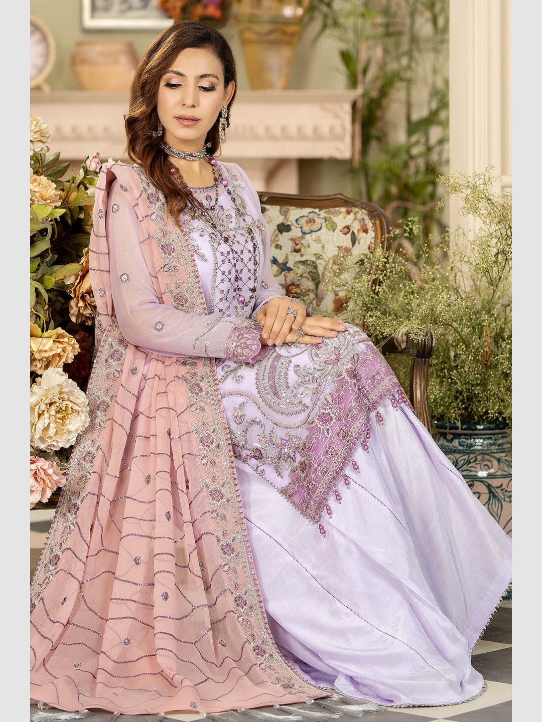 Pakistani Dress Purple Designer Chiffon Pakistani Dress Purple Designer Chiffon