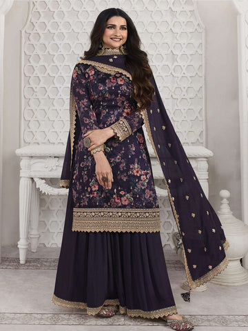 Buy Navy Blue Viscose Pant With Zari Embroidered Designs for women