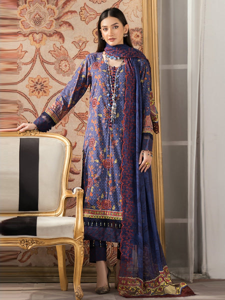 Purple Pakistani Dress - Embroidered Cambric Chikankari