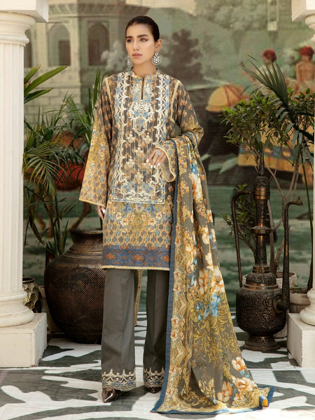 Palazzo Pakistani Dress - Lawn Embroidery & Print