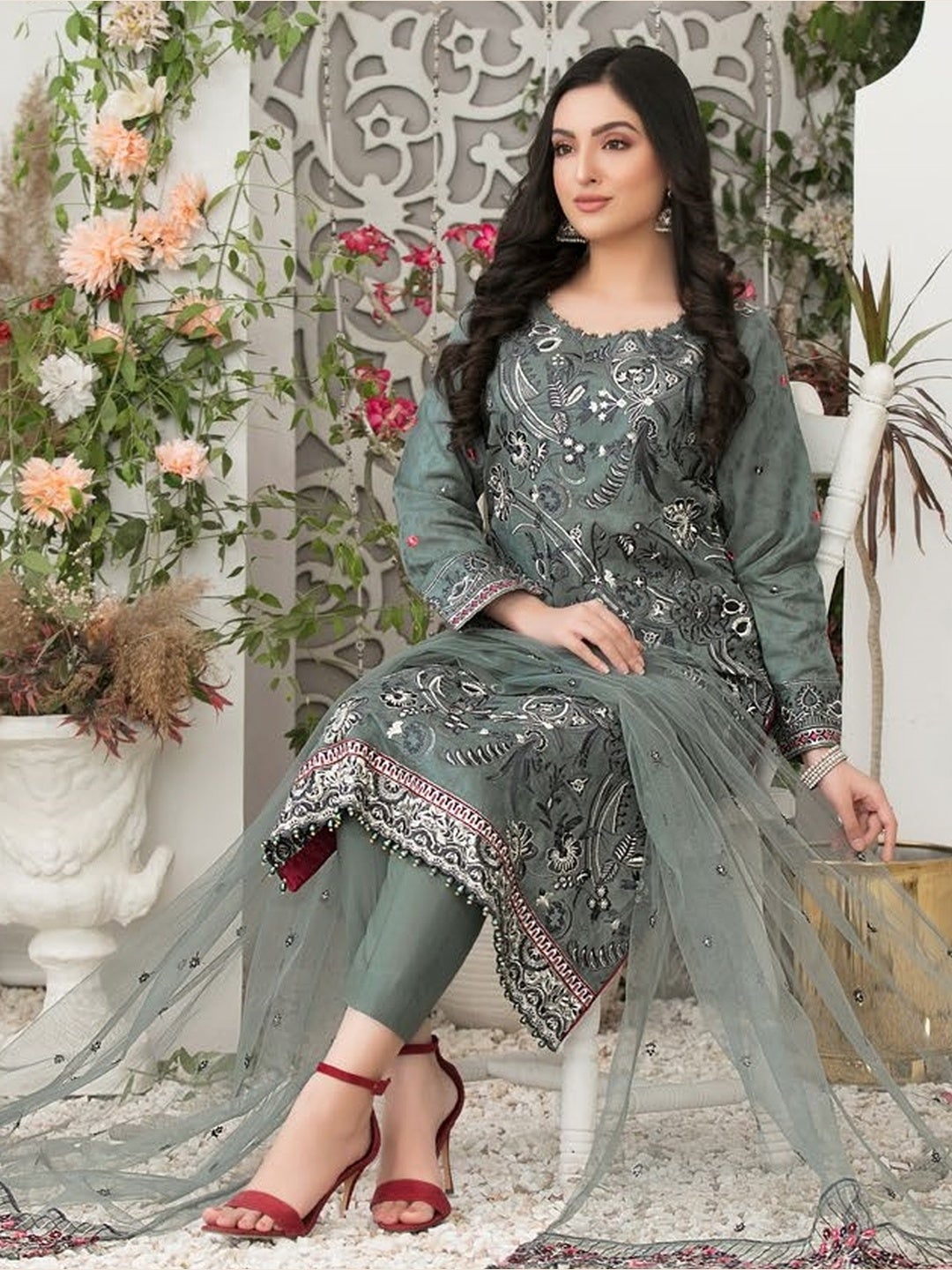 Grey Heavy embroidered Jacquard Grey Heavy embroidered Jacquard