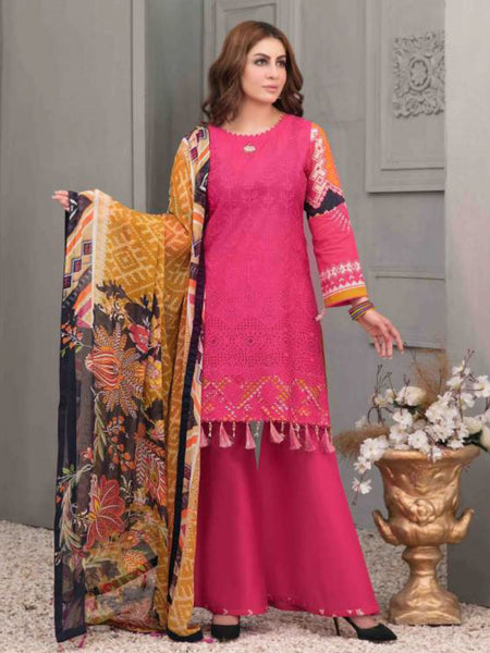  Salwar Kameez - Lawn Schiffli Embroidered