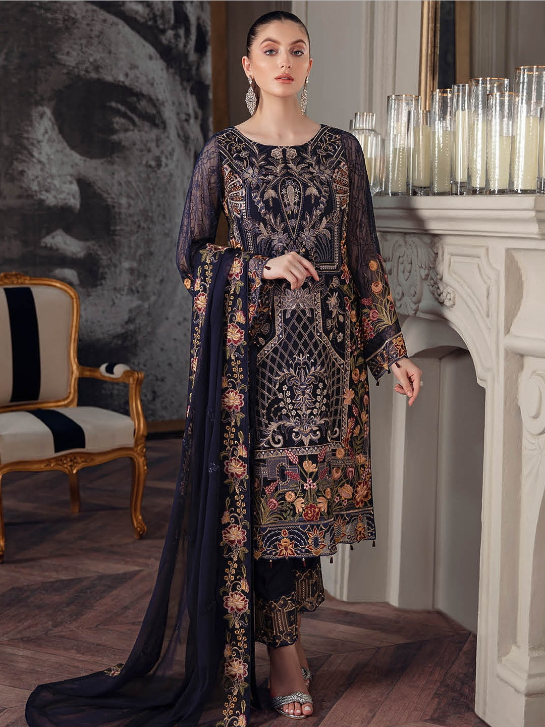 Buy Embroidered Designer Chiffon Salwar Kameez Pakistani Dress