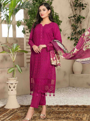Pakistani Dress Pink Schiffli Viscose Pakistani Dress Pink Schiffli Viscose