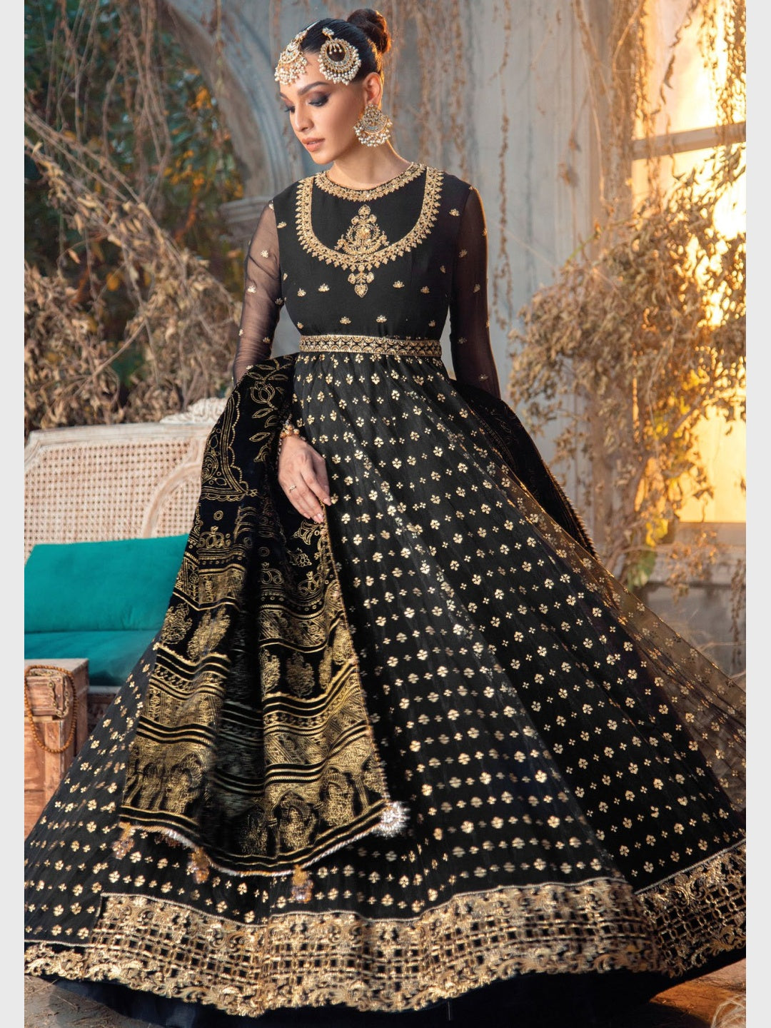 Black Maxi Dress Designer Embroidered Velvet Black Maxi Dress Designer Embroidered Velvet