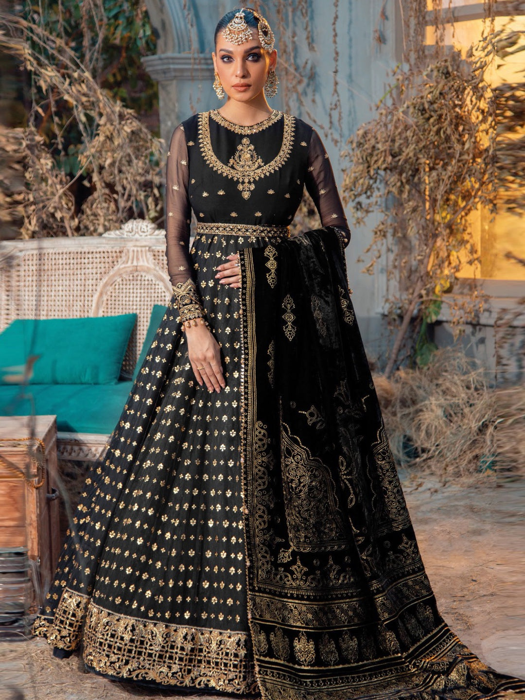 Black Maxi Dress Designer Embroidered Velvet Black Maxi Dress Designer Embroidered Velvet