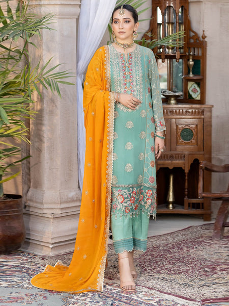  Salwar Kameez - Majestic Embroidered Chiffon