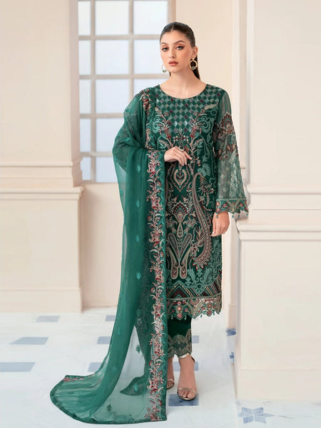 Chiffon Pakistani Dress - Embroidered Chiffon Sequins