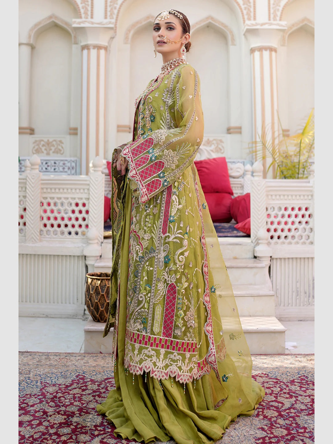 Green Exclusive Embroidered Organza Green Exclusive Embroidered Organza
