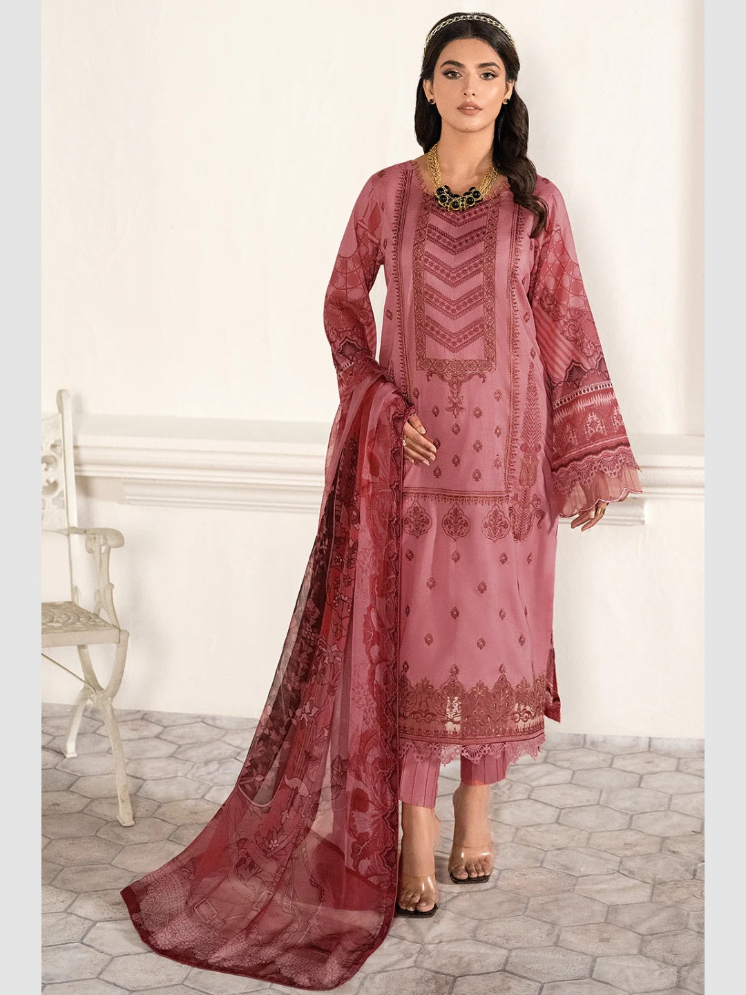 Buy UFW Pakistani Designer NEW ARRIVAL Suits for women, Cambric Cotton  Chicken Work with Heavy Embroidery, Party Wear Pakistani Concept Dress  Material, Pakistani Style Designer Suit for Women / Girls, Semi Lawn