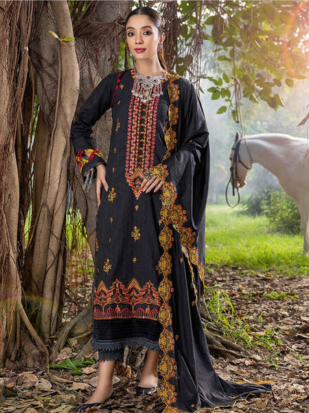 Black Pakistani Dress - Embroidered Jacquard Sequins