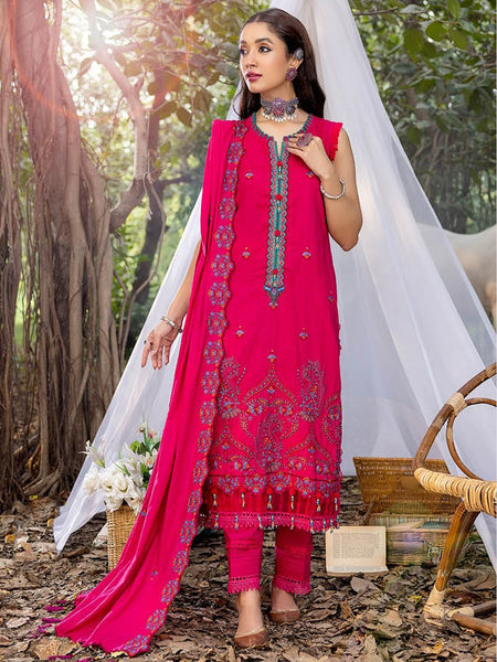 Red Pakistani Dress - Embroidered Jacquard Sequins