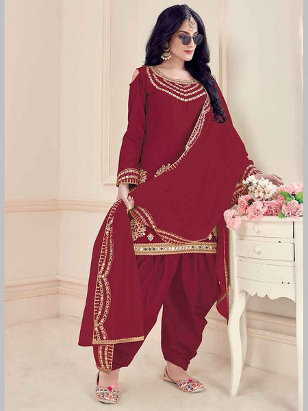 Punjabi Salwar Kameez - Art Silk Embroidery