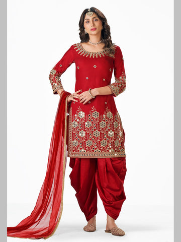 Buy Cotton Embroidered Work Punjabi Suit Online : Malaysia -