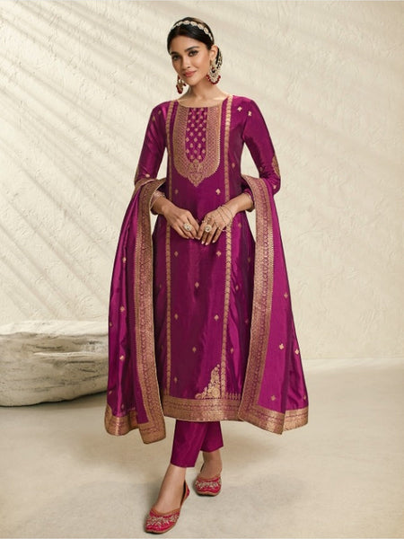 Straight Indian Dress - Art Silk Embroidery