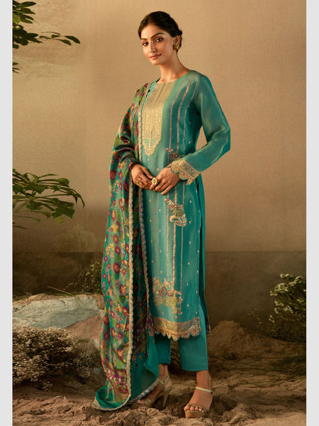 Straight Indian Dress - Banarasi Zari Embroidery