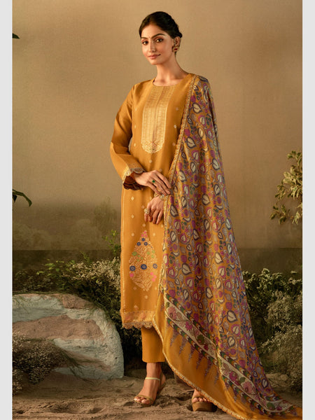 Golden Salwar Kameez - Banarasi Zari Embroidery