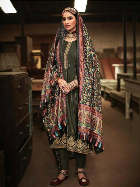 Velvet Indian Dress - Velvet Embroidery Suit