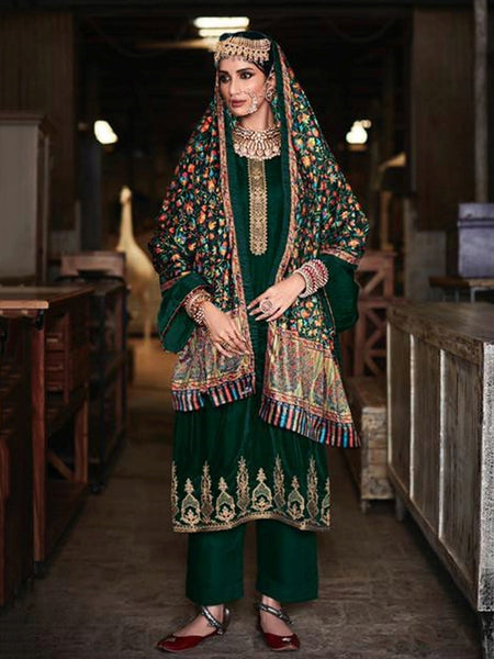 Velvet Indian Dress - Velvet Embroidery Suit