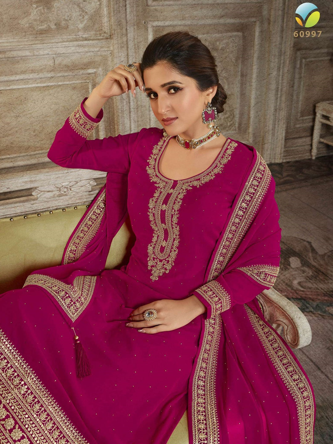 Embroidered Georgette Salwar Kameez - Indian Dress - C779G | Fabricoz USA