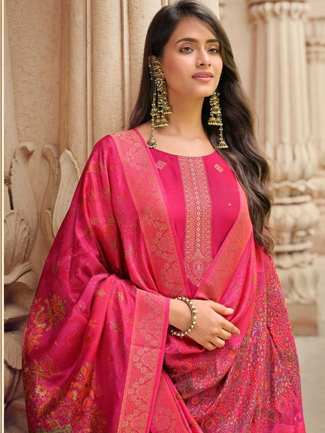 Dola Jacquard Salwar Kameez - Indian Dress - C804A | Fabricoz USA