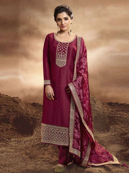 Churidar Salwar Kameez - Art Silk Embroidery