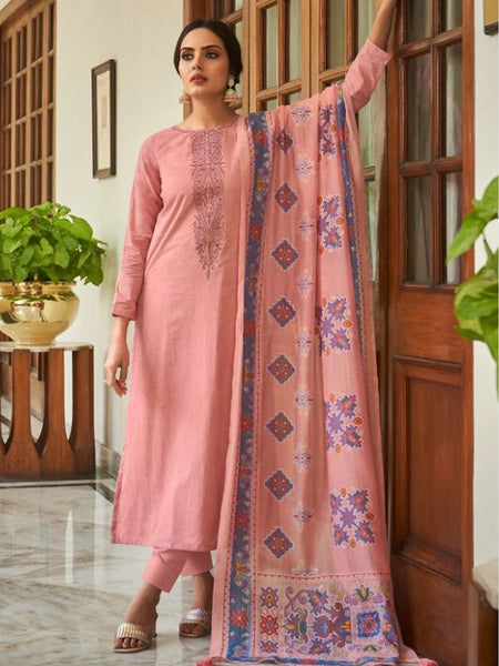 Casual Salwar Kameez - Embroidered Pure Cambric