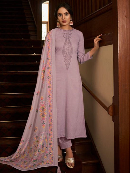 Casual Salwar Kameez - Embroidered Pure Cambric