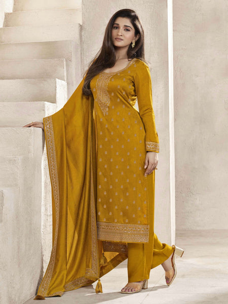 Straight Indian Dress - Embroidery on Silk Georgette