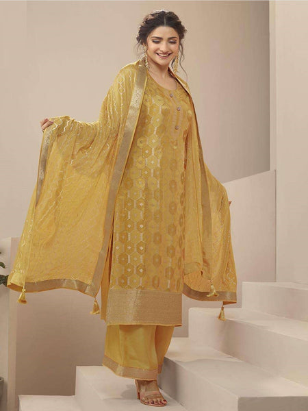 Yellow Indian Dress - Art Silk Zari