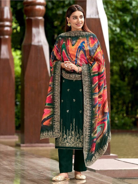 Jacquard Salwar Kameez - Embroidery Pure Jacquard