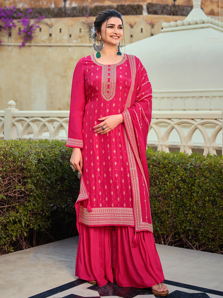 Straight Indian Dress - Jacquard & Santoon Embroidery