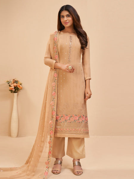 Straight Indian Dress - Georgette Embroidered
