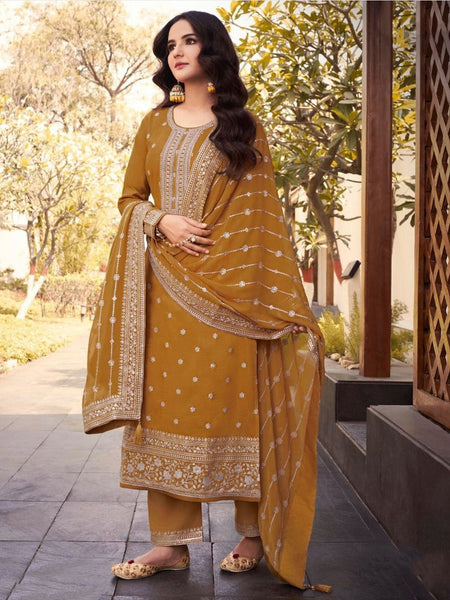 Churidar Salwar Kameez - Embroidery Art Silk