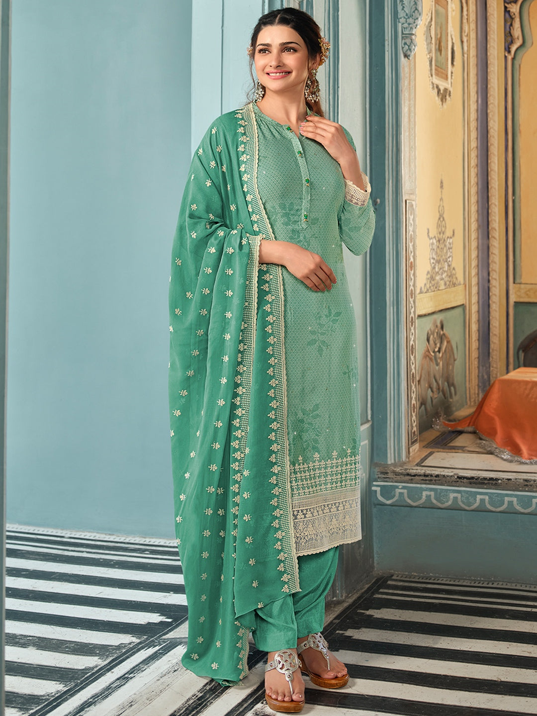 Royal Crepe Salwar Kameez - Indian Dress - C884D | Fabricoz USA