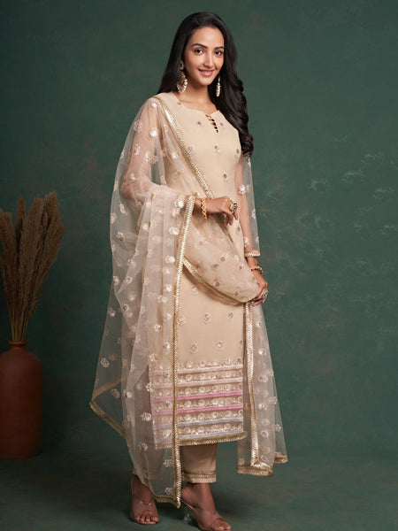 Net Salwar Kameez - Butterfly Net Embroidery