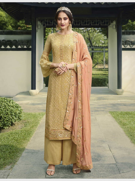 Viscose Salwar Kameez - Embroidered Pure Viscose Chinon