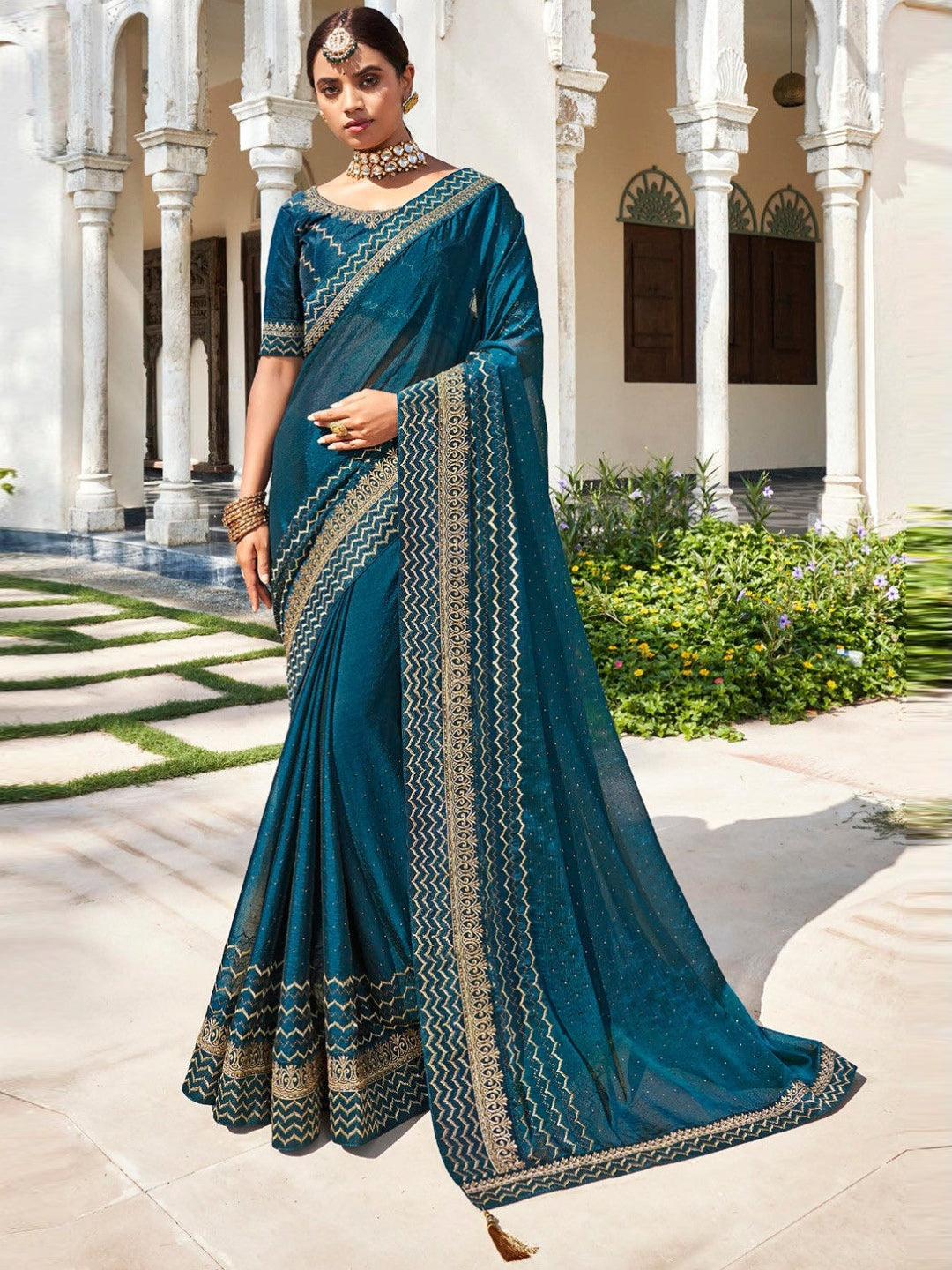 blue saree dress Electric Blue Drape Saree Gown With Crystal And Mesh  Kaisha Design Studio