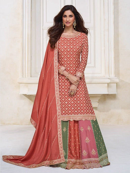 Straight Indian Dress - Premium Chinon Silk