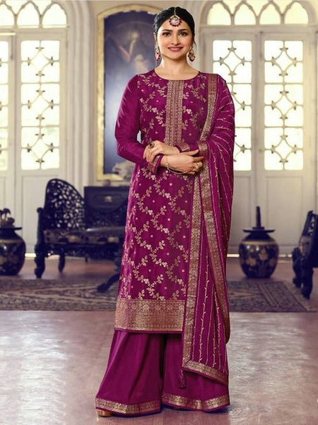 Straight Indian Dress - Jacquard Zari Embroidery