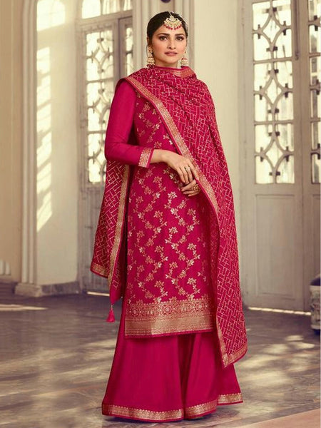 Straight Indian Dress - Jacquard Zari Embroidery