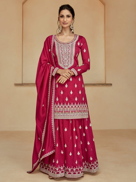 Straight Indian Dress - Art Silk Embroidery
