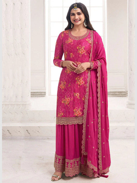 Straight Indian Dress - Heavy Chinon Embroidery