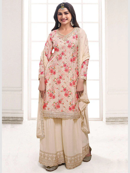 Straight Indian Dress - Heavy Chinon Embroidery